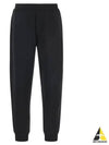 Organic Cotton Polyester Seaqual Yarn Fleece Track Pants Black - STONE ISLAND - BALAAN 2