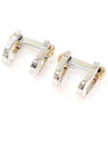 925 SILVER PINK GOLD ELONGATED C CUFF LINKS - CARTIER - BALAAN 3