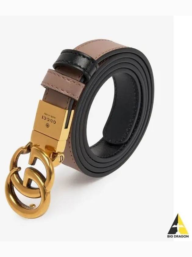 GG Marmont Reversible Thin Belt Pink Black - GUCCI - BALAAN 2