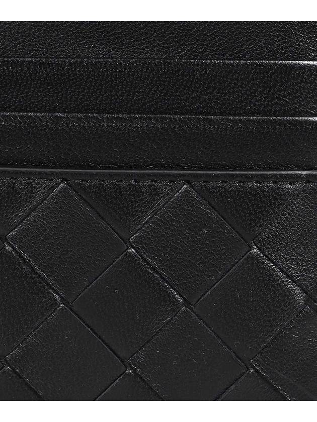 Intrecciato Leather Card Wallet Black - BOTTEGA VENETA - BALAAN 3