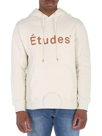 Etudes Men's Chalk Logo-Print Organic-Cotton Hoodie, Size Small - ETUDES - BALAAN 1