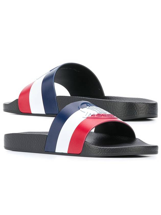 Three Stripes Basil Slippers Black - MONCLER - BALAAN 2