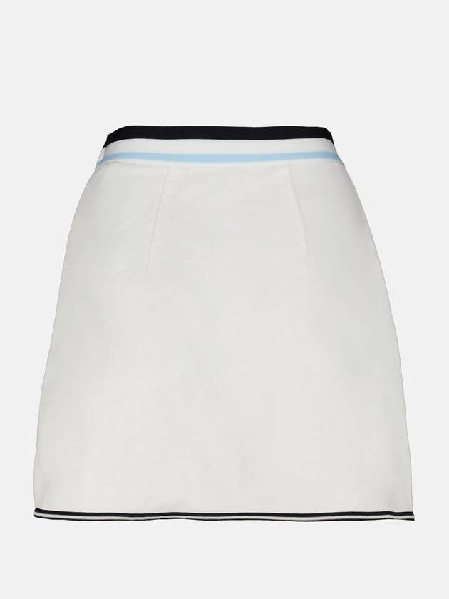 Logo Patch Wrap A-Line Skirt White - MONCLER - BALAAN 3