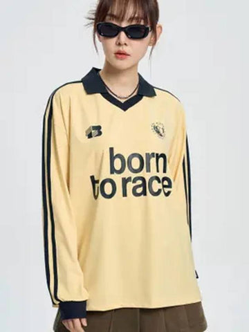 Bone Track Long Sleeve Football T Shirt Yellow - MOO - BALAAN 1