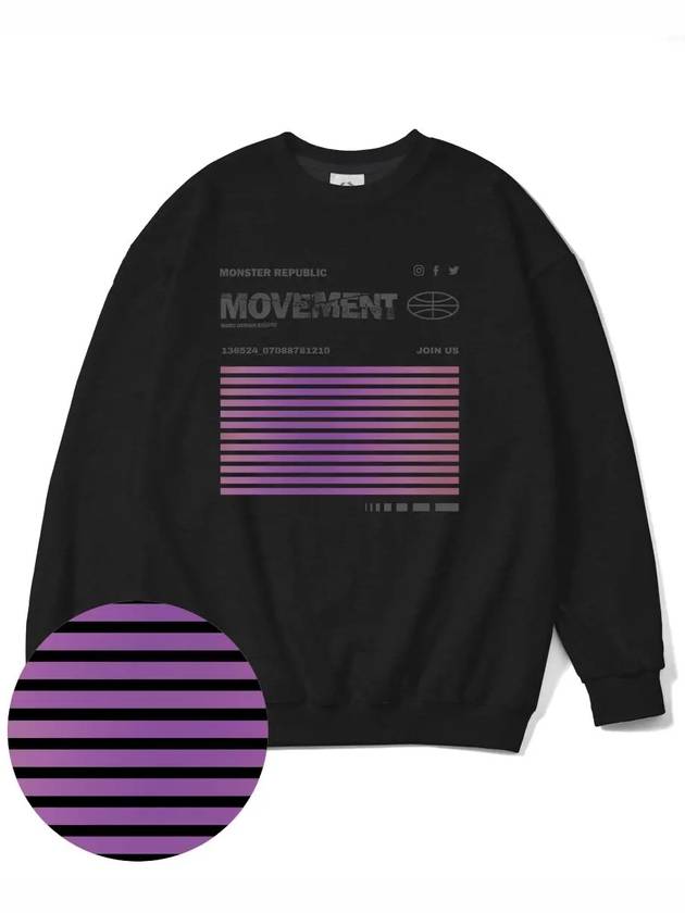 Social Stance Purple Overfit Sweatshirt Black - MONSTER REPUBLIC - BALAAN 2