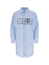 Number Logo Print Shirt Cotton Short Dress Light Blue - MAISON MARGIELA - BALAAN 2