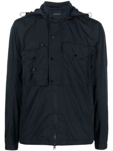 Chrome R Goggles Overshirt Hooded Jacket Navy - CP COMPANY - BALAAN 1