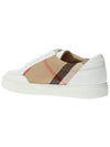 House Check Leather Sneakers Optic White - BURBERRY - BALAAN 6