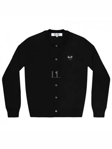 24 AZ N023 051 P1N023 AX Black Heart Waffen Wool Cardigan - COMME DES GARCONS - BALAAN 1