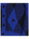 Men's Argyle Wool Cardigan Night - BURBERRY - BALAAN 5