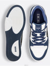 Leather Oblique Detail Low Top Sneakers White Navy - DIOR - BALAAN 5