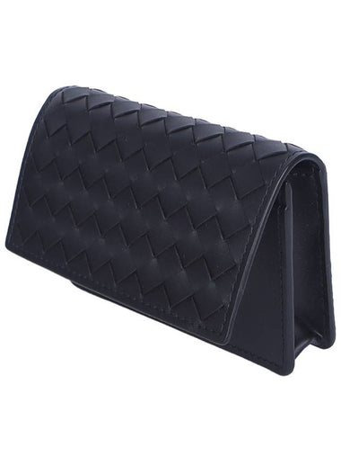 Men's Intrecciato Card Wallet Black - BOTTEGA VENETA - BALAAN 1