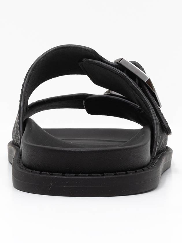 Men's Peel Jacquard Fabric Sandals Black - FENDI - BALAAN.