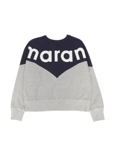 Houston Two-Tone Logo Cotton Sweatshirt Navy Grey - ISABEL MARANT - BALAAN 2