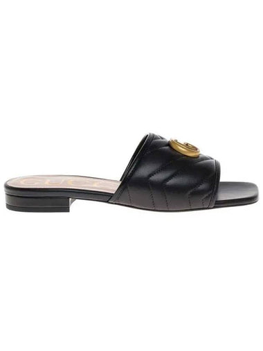 Double G Matelasse Slippers Black - GUCCI - BALAAN 1