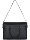 Logo Duffel Leather Brief Case Black - SAINT LAURENT - BALAAN 4