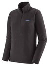 Women R1 Air Logo Patch Zip Neck Long Sleeve T-Shirt Black - PATAGONIA - BALAAN 2