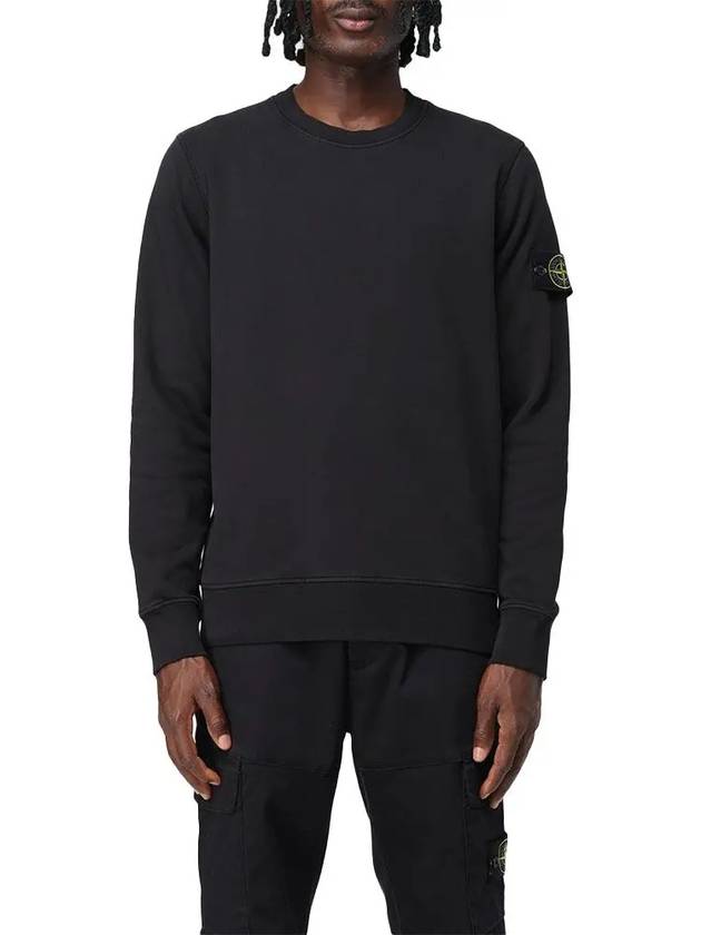 Compass Patch Cotton Sweatshirt Black - STONE ISLAND - BALAAN 3