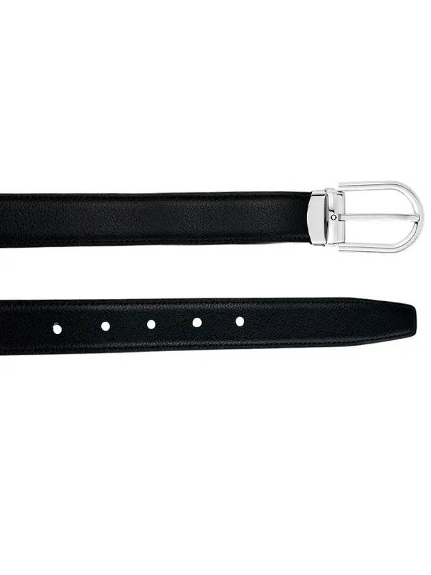 Horseshoe Buckle Reversible Leather Belt Black Brown - MONTBLANC - BALAAN 4