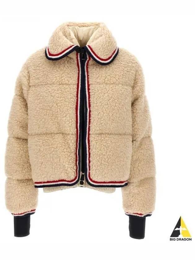 1A00027 899N5 034 Logo Patch Teddy Fleece Jacket - MONCLER - BALAAN 1