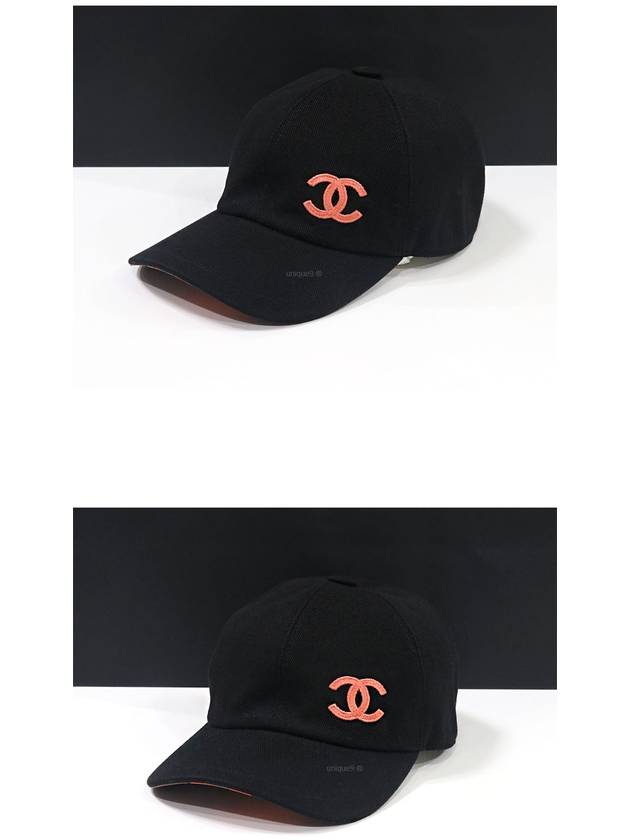 Embroidered CC Logo Cotton Ball Cap Black - CHANEL - BALAAN 3