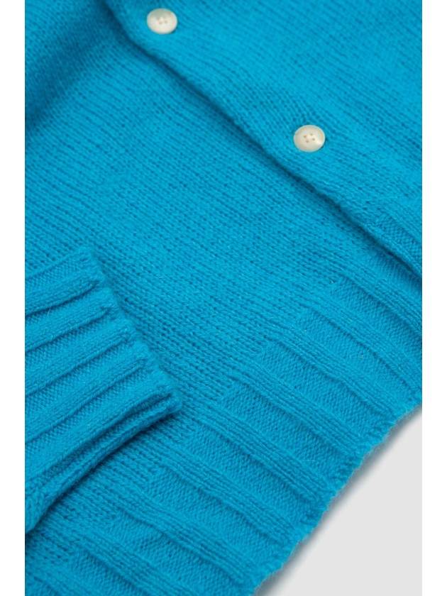 SHETLAND WOOL CASHMERE KNIT CARDIGAN (A23AC01SC TURQUOISE BLUE) - AURALEE - BALAAN 3