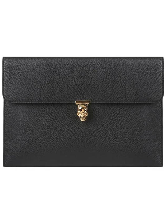 Skull Leather Clutch Bag Black - ALEXANDER MCQUEEN - BALAAN 2