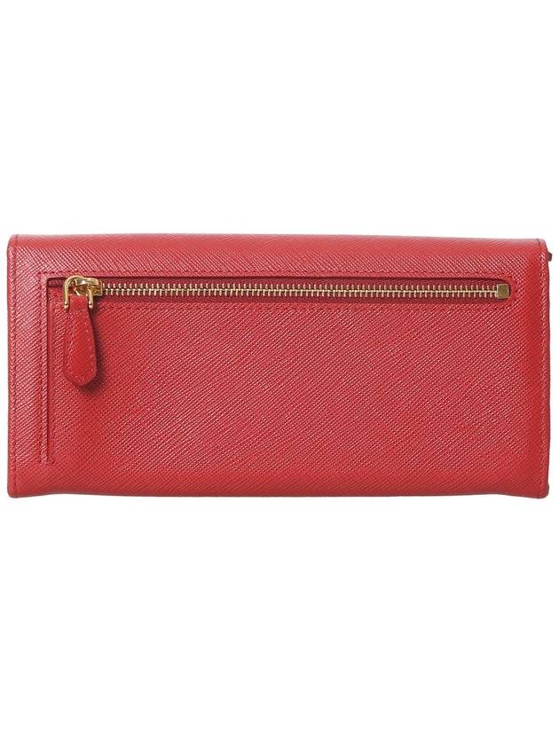 Metal Logo Saffiano Long Wallet Red - PRADA - BALAAN 4