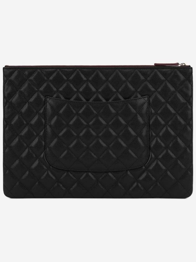 Classic Gold Hardware Caviar Large Calfskin Clutch Bag Black - CHANEL - BALAAN 4