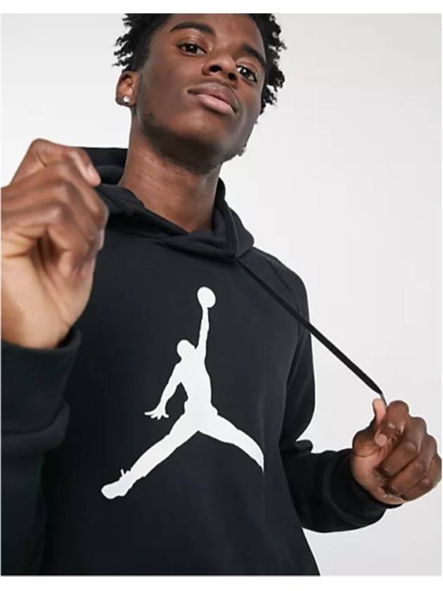 Jordan Jumpman Logo Fleece Pullover Hoodie Black - NIKE - BALAAN 3