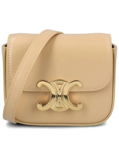 Triomphe Shiny Calfskin Mini Cross Bag Oat Beige - CELINE - BALAAN 2