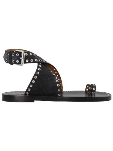 Jools Studded Leather Sandals Black - ISABEL MARANT - BALAAN 1