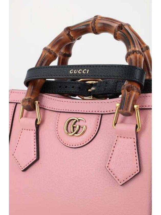 Diana Bamboo Handle Mini Leather Tote Bag Pink - GUCCI - BALAAN 5