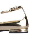 Metallic Leather Ballerinas Platinum Gold - PRADA - 7