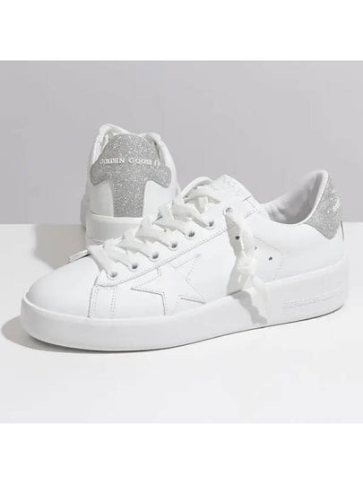 Purestar White Silver Glitter Heel Tab Sneakers - GOLDEN GOOSE - BALAAN 2