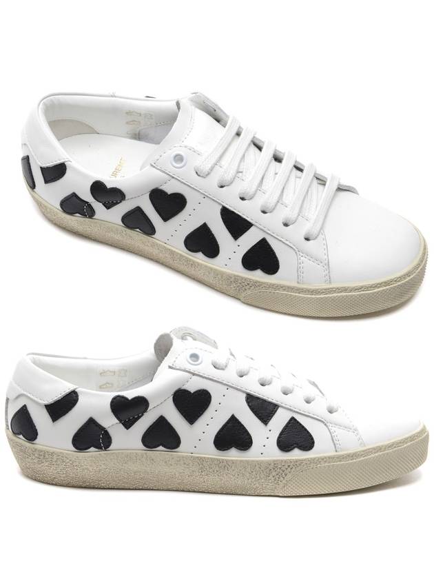 Heart Leather Low Top Sneakers White - SAINT LAURENT - BALAAN 2