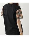 Vintage Check Sleeve Cotton Oversized T-shirt Black - BURBERRY - BALAAN 6