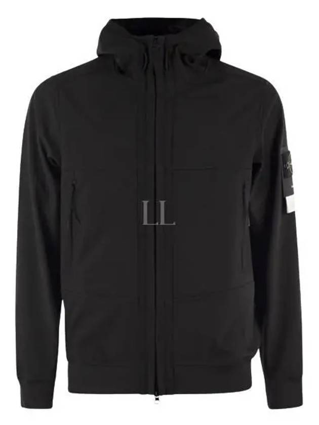 Techno Fabric Hooded Jacket Black - STONE ISLAND - BALAAN 2