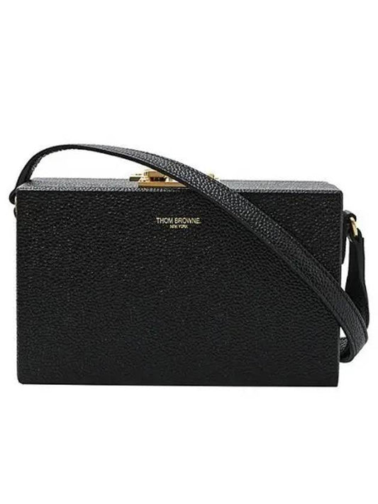 Logo Grained Leather Crossbody Bag Black - THOM BROWNE - BALAAN 2