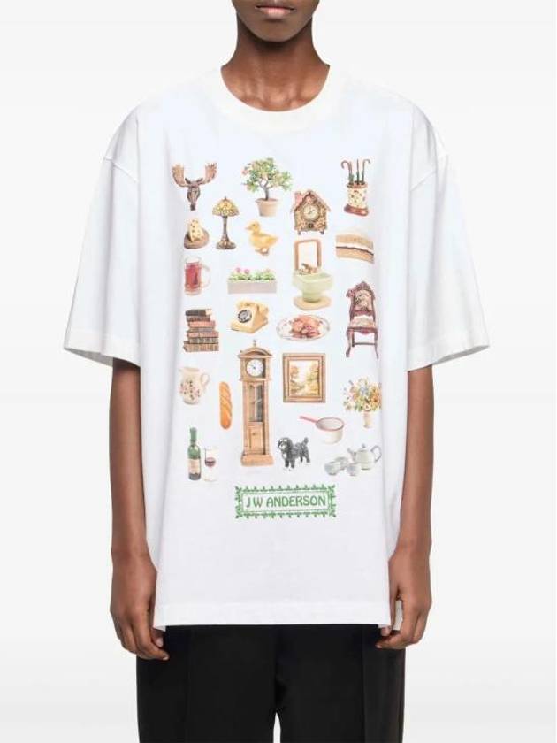 Diorama Printed  Short Sleeve T-Shirt White - JW ANDERSON - BALAAN 3