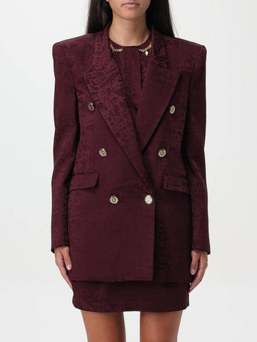 Blazer Elisabetta Franchi in viscosa con logo jacquard - ELISABETTA FRANCHI - BALAAN 1