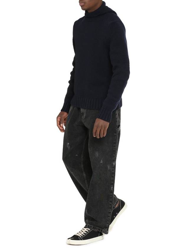 Texture Hooded Knit Top Navy - BOTTEGA VENETA - BALAAN 4