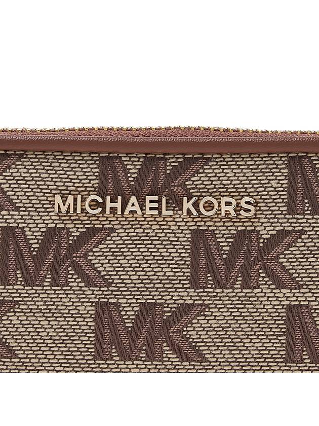 Jet Set Monogram Pattern Card Wallet Beige Ebony - MICHAEL KORS - BALAAN 7