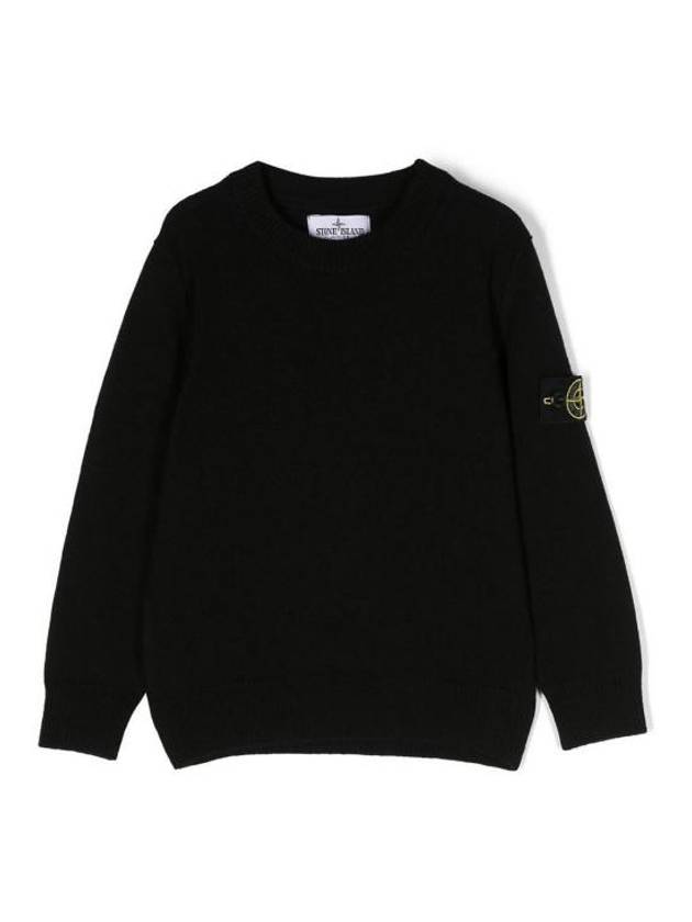 Kids Motif Wappen Knit Top Black - STONE ISLAND - BALAAN 1