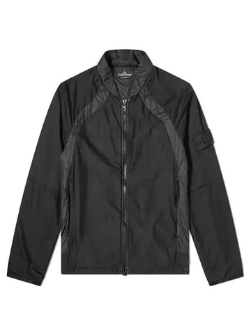 Shadow Waffen Patch Linen Mesh Zip-up Jacket Black - STONE ISLAND - BALAAN 1