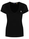 Pony V-Neck Short Sleeve T-Shirt Black - POLO RALPH LAUREN - BALAAN 2