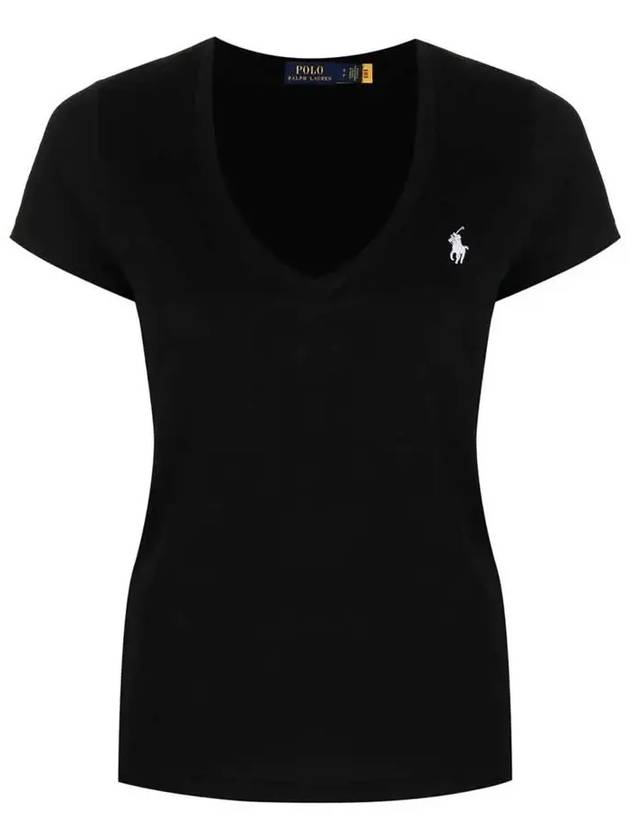 Pony V-Neck Short Sleeve T-Shirt Black - POLO RALPH LAUREN - BALAAN 2