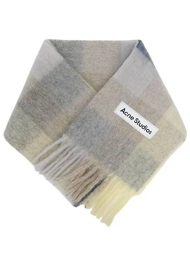 Check Mohair Muffler Vanilla Beige Lavender - ACNE STUDIOS - BALAAN 5