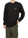 Men's Chase Mini Embroid Logo Long Sleeve T-Shirt Black - CARHARTT WIP - BALAAN 6