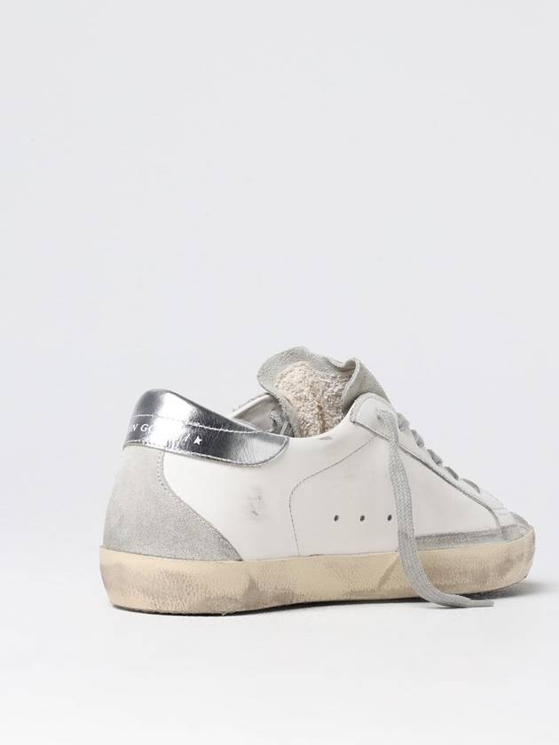 Women's Superstar Silver Heel Tab Pink Star Low Top Sneakers White - GOLDEN GOOSE - BALAAN 4